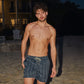Linear Drift, Storm and Fog Hybrid Short, Compression Lined Swim and Resort Trunk