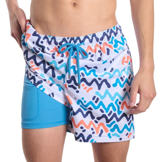 Pantalón corto híbrido Line Rush, Ocean y Sol con forro de compresión para nadar y de uso casual