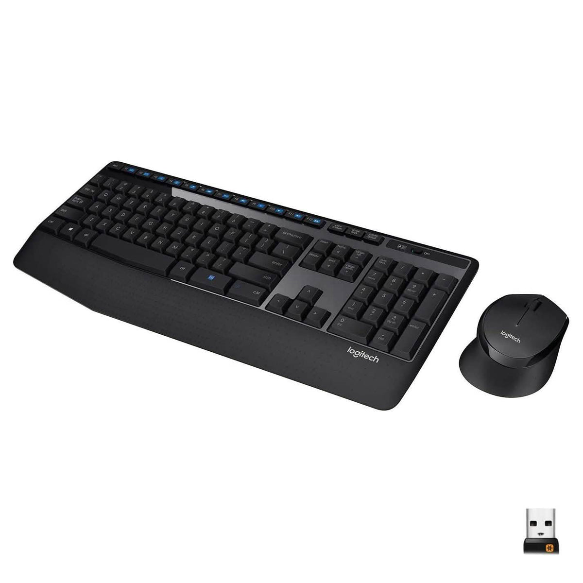 Teclado Inalámbrico de Tamaño Completo Logitech con Ratón Cómodo para Diestros (Reacondicionado)