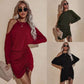 Long Sleeve Off Shoulder Sexy Loose Tie Dress