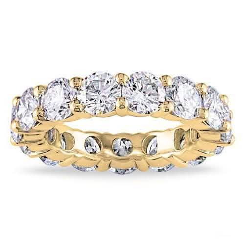 Anillo de eternidad de lujo de plata de ley con circonitas de 6 QTC