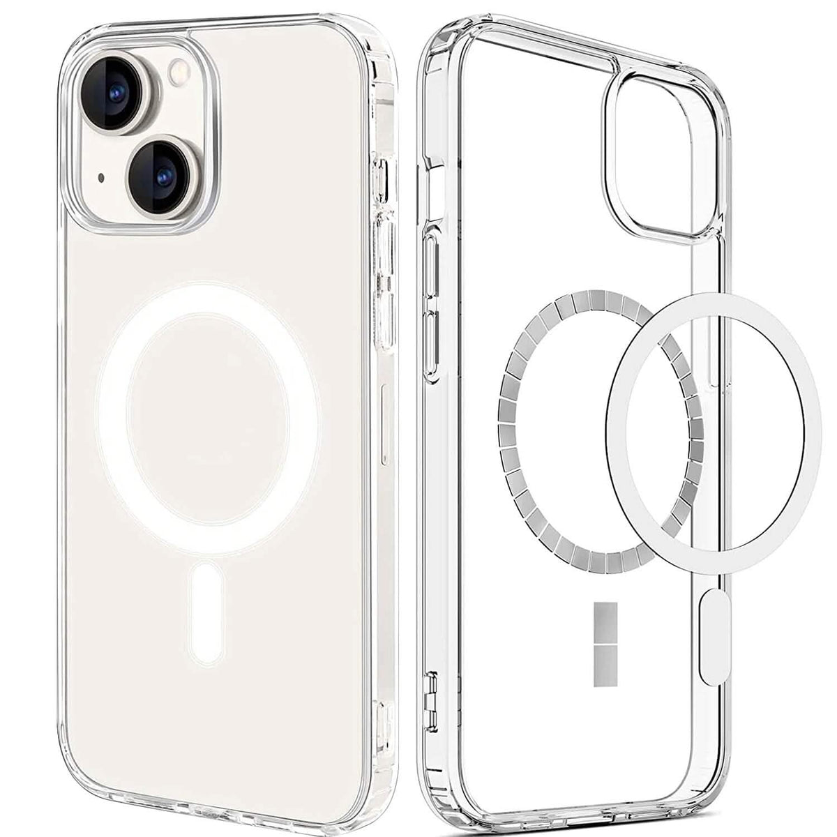 Magnetic Clear Phone Case Shockproof  Transparent Phone Cover