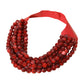 Women's Marbled Faceted Acrylic Ball Beaded Multi Strand Layered Faux Leather Magnetic Necklace