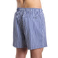 Marina Pinstripe, Indigo and Surf Hybrid Short, Compression Lined Swim and Resort Trunk