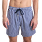 Marina Pinstripe, Indigo and Surf Hybrid Short, Compression Lined Swim and Resort Trunk