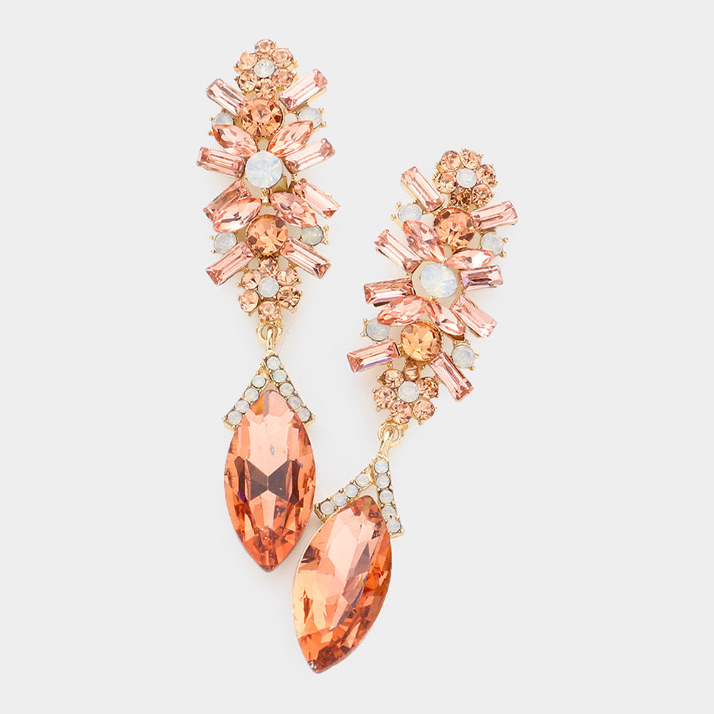 Pendientes de Noche Colgantes de Cristal y Marquesa