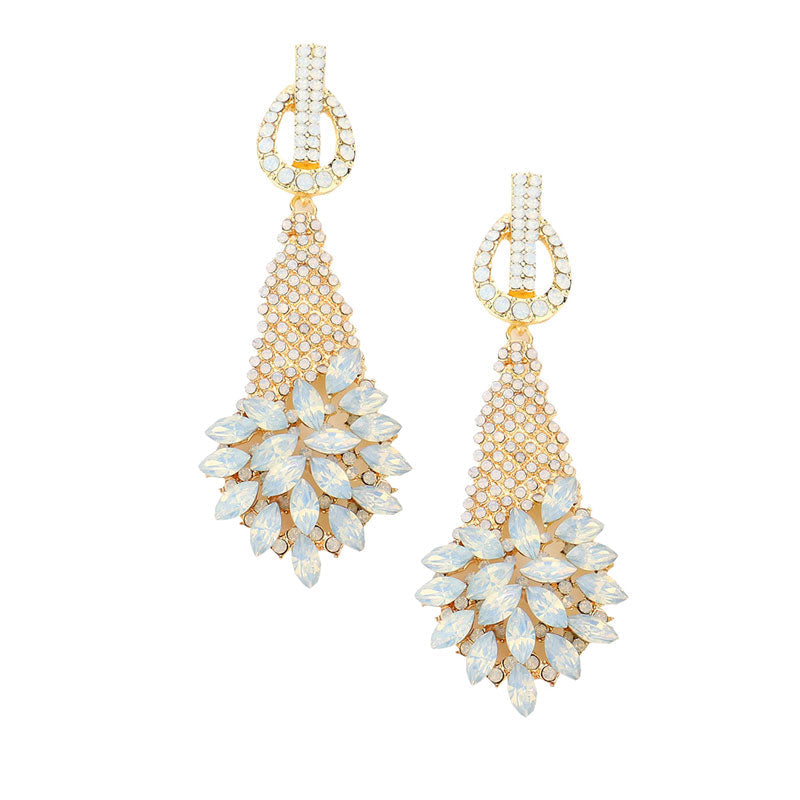 Marquise Stone Cluster Accented Evening Earrings