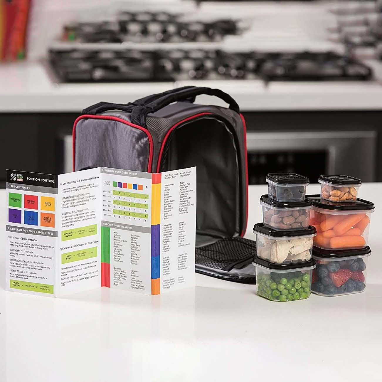Juego de recipientes para control de porciones Meal Prep Haven de 7 piezas