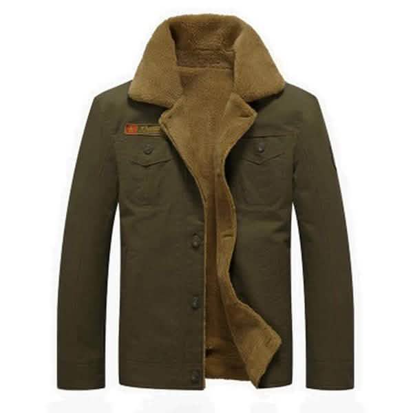 Chaqueta táctica militar para hombre con cuello de piel