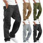 Men's Cargo Pants Trousers Drawstring Elastic Waist Multi Pocket