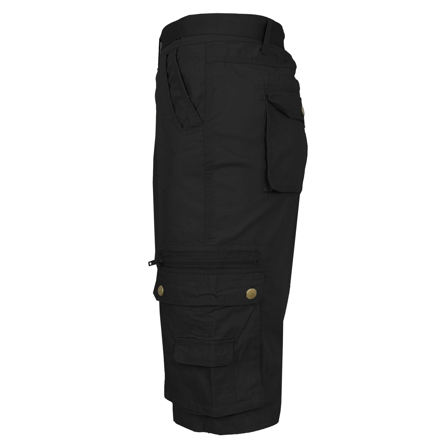 Pantalones cortos tipo cargo de algodón con cinturón de talla grande para hombre