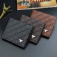 Billetera Trifold Delgada de Cuero Genuino RFID para Hombre