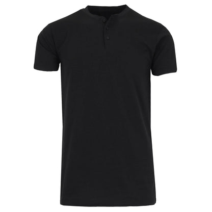 Camiseta Henley de manga corta entallada para hombre