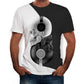 Camiseta de hombre con estampado gráfico 3D de calavera, manga corta, informal