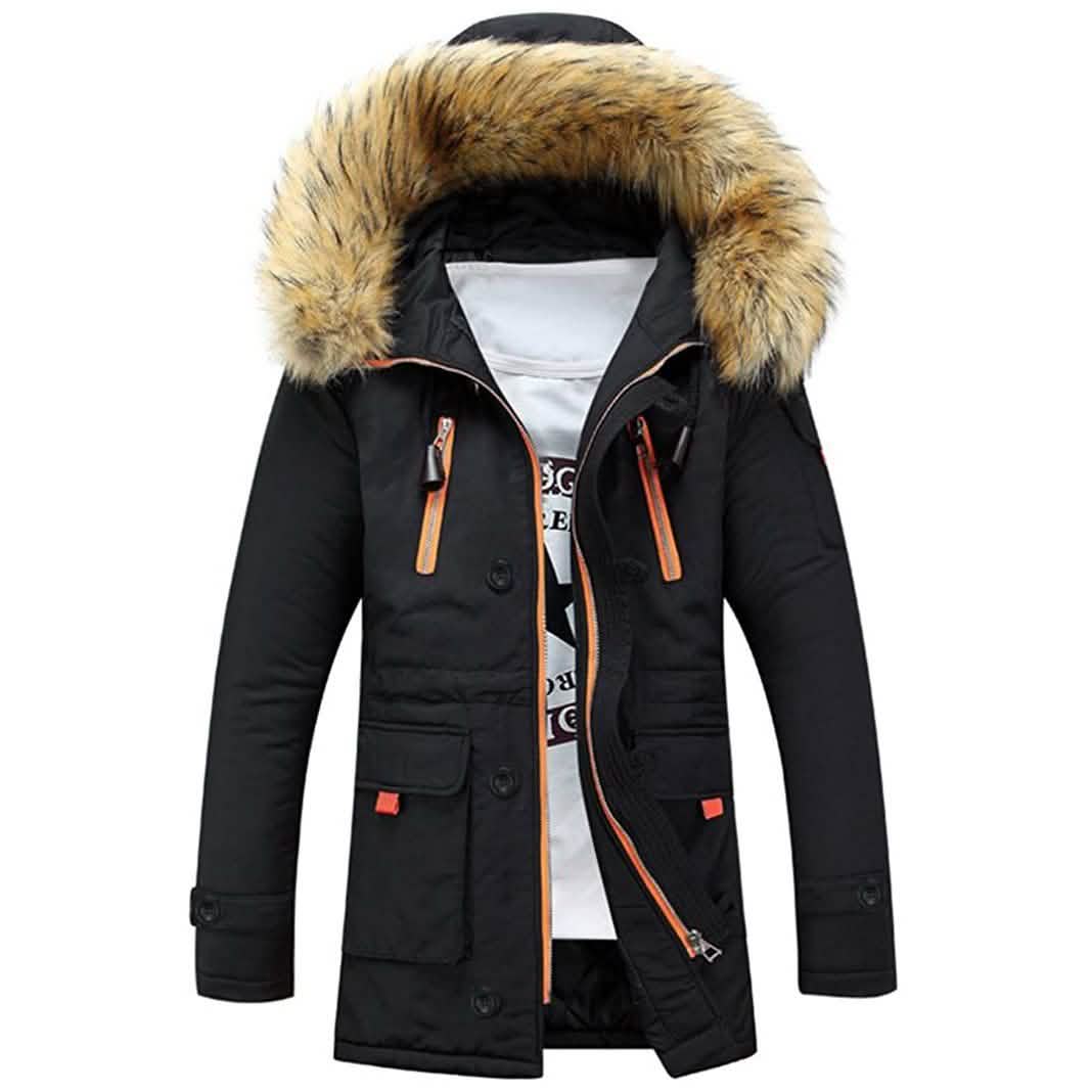 Abrigos Parkas de Plumas con Capucha para Hombre