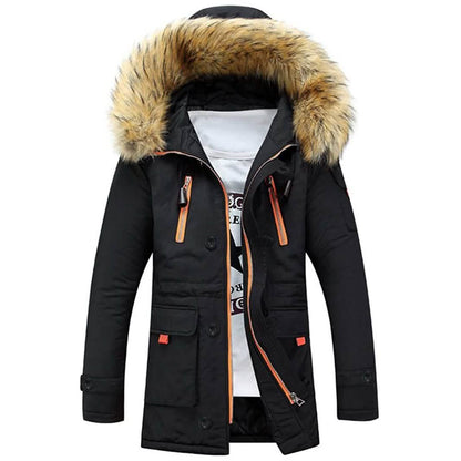 Abrigos Parkas de Plumas con Capucha para Hombre