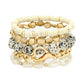 Metal Heart Heishi Natural Stone Stretch Bracelets