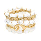 Metal Heart Heishi Natural Stone Stretch Bracelets