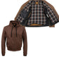 Men's Vintage Crazy Horse Brown Leather Jacket w/ Removable Hoodie