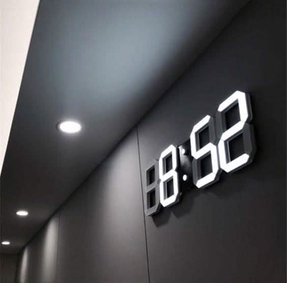 Reloj despertador de pared LED blanco 3D digital moderno