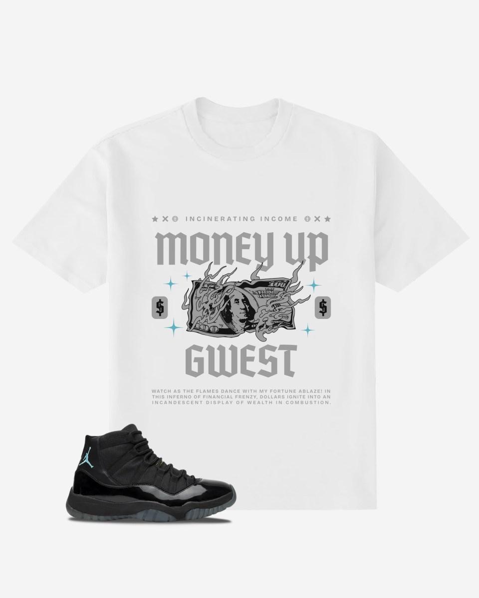 G West Money Up in Flames Oversized  T-Shirt Mens