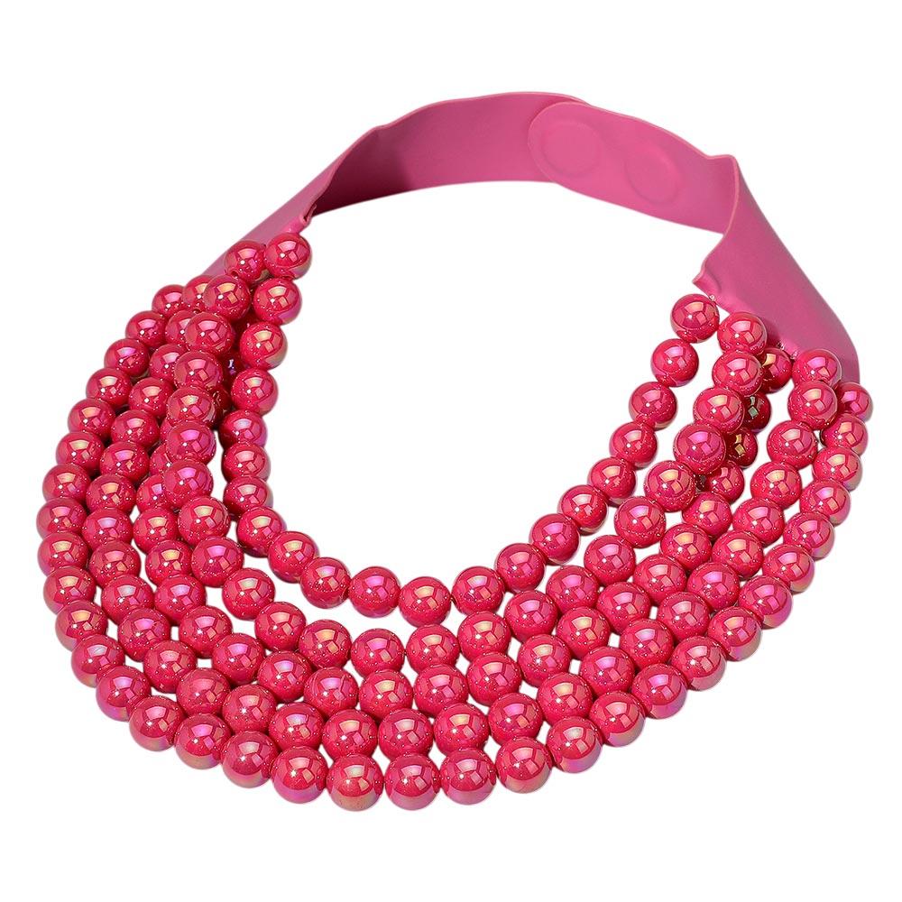 Multistrand Beaded Statement Magnetic Necklace