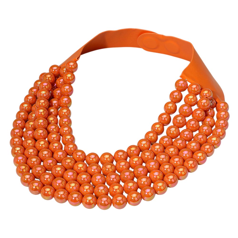 Multistrand Beaded Statement Magnetic Necklace