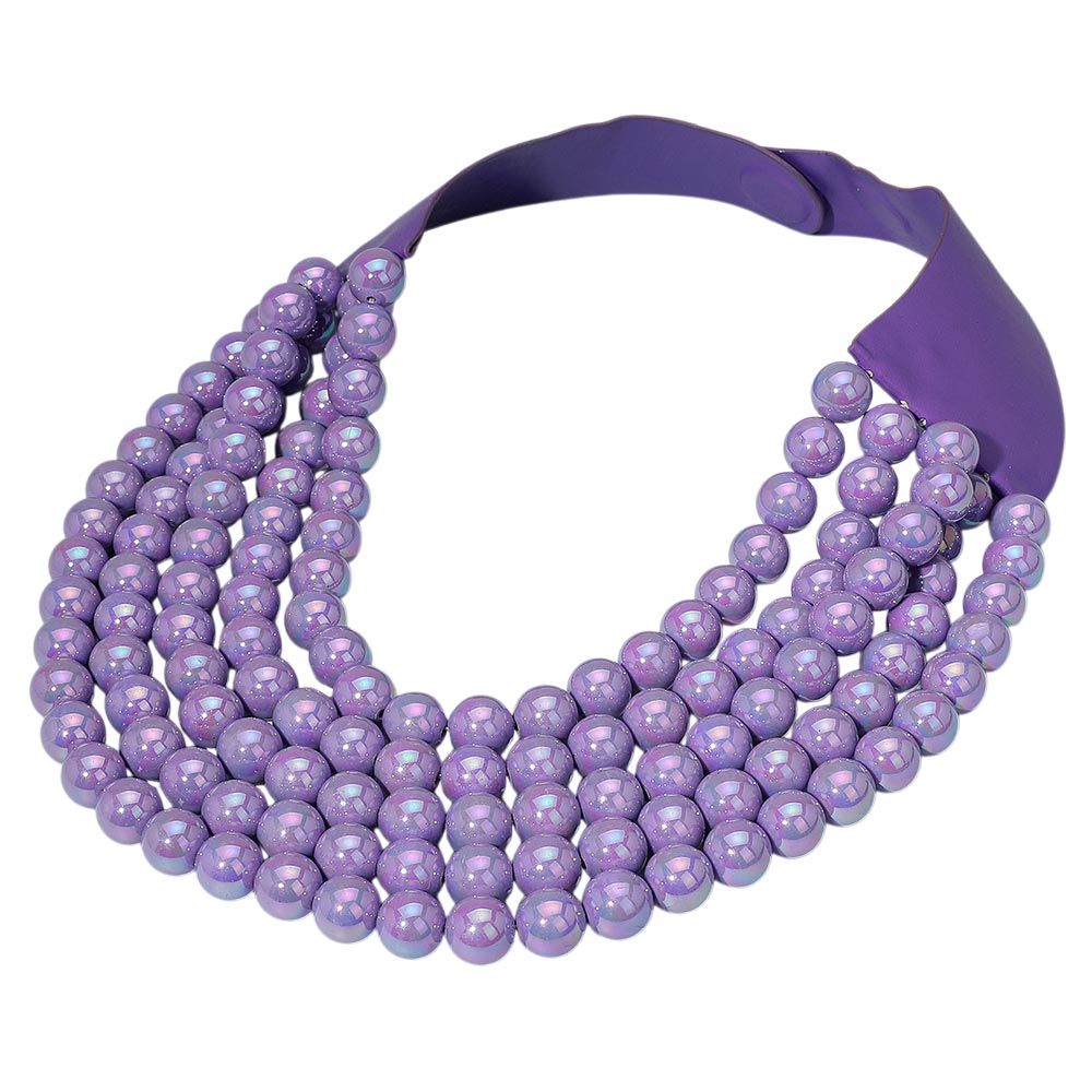 Multistrand Beaded Statement Magnetic Necklace