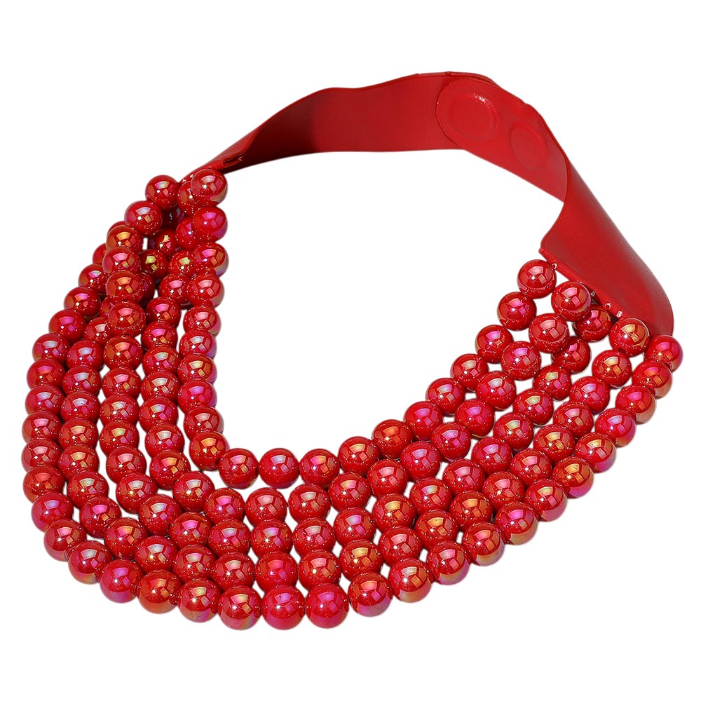 Multistrand Beaded Statement Magnetic Necklace