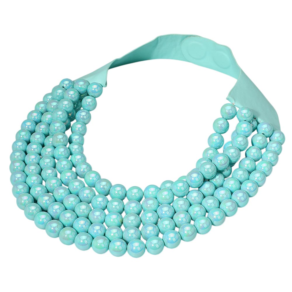 Multistrand Beaded Statement Magnetic Necklace