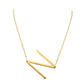 N Monogram Metal Pendant Necklace