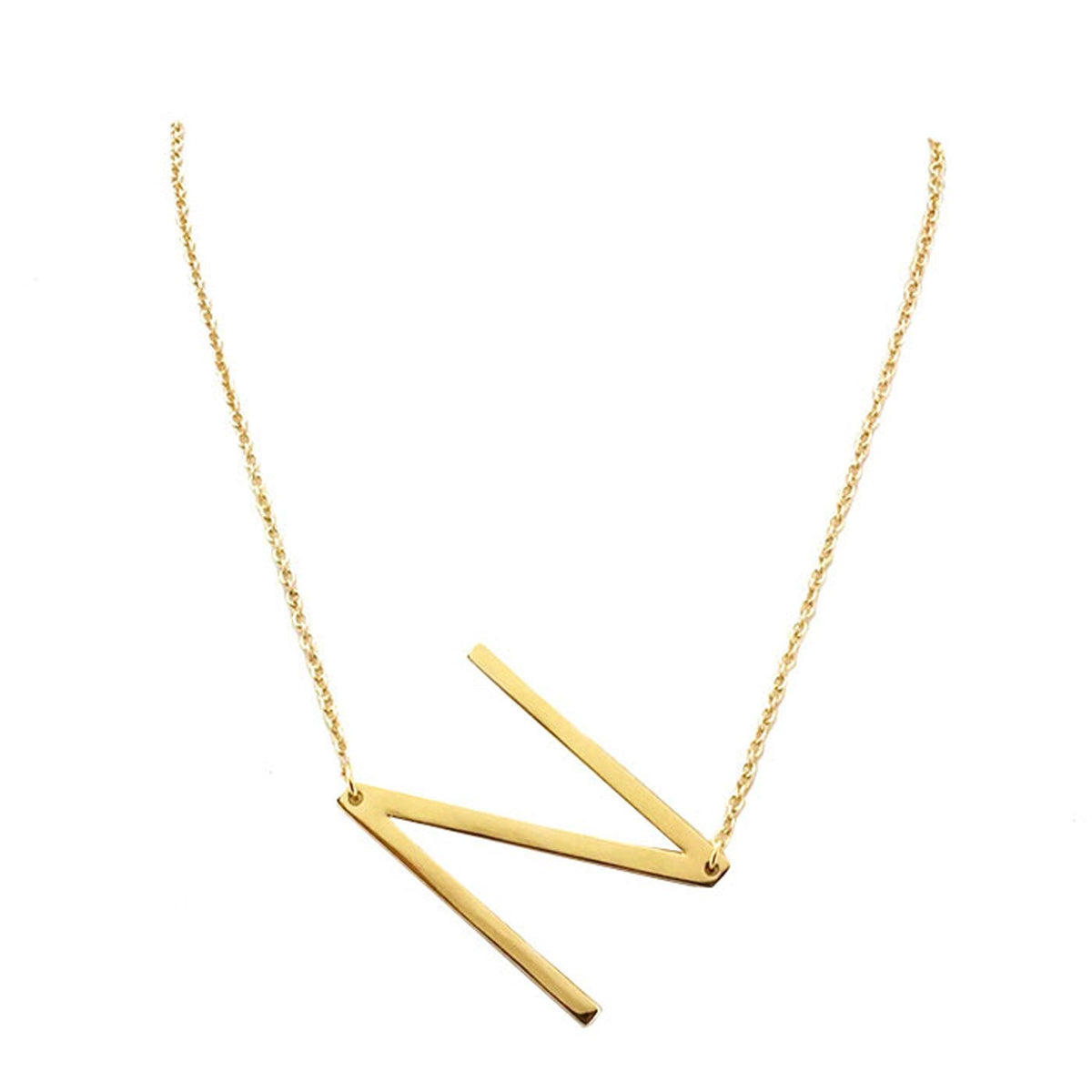 N Monogram Metal Pendant Necklace