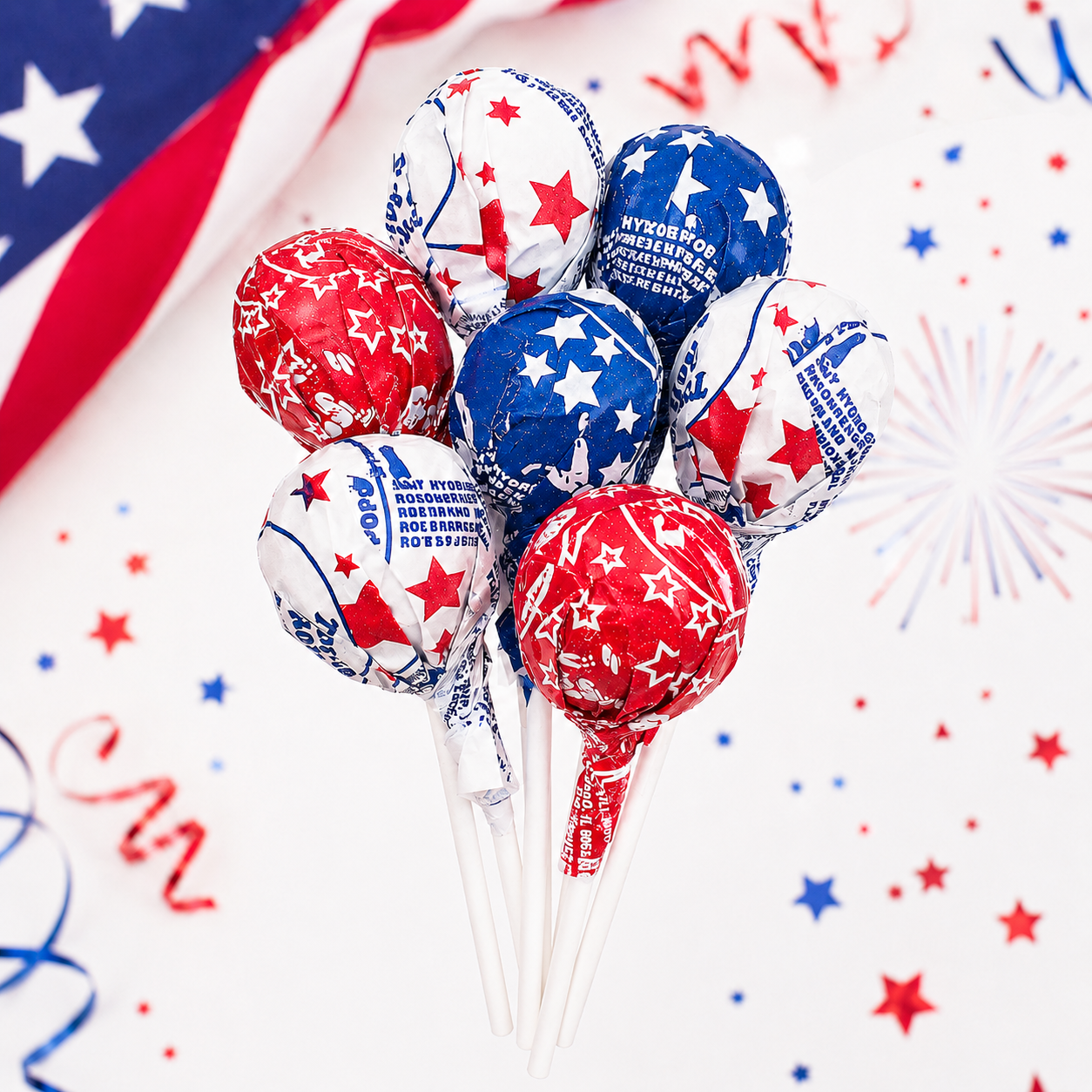 Tootsie Roll Pop Patriotic Red, White & Blue Lollipops – Bulk Value Bag