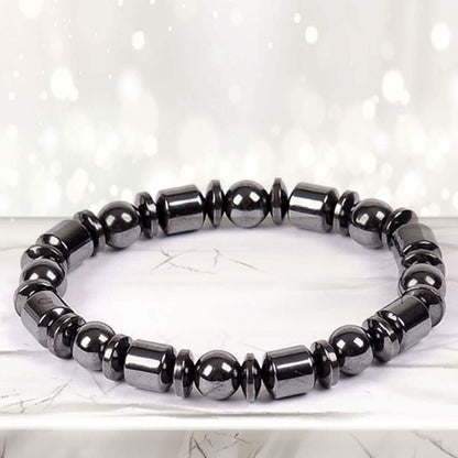 Pulseras elásticas de hematita magnética natural para hombres y mujeres