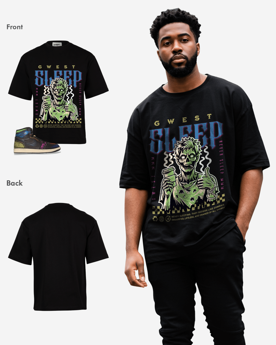 G West Never Sleep Oversized T-Shirt Mens