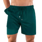 Night Green Hybrid Short, Compression Lined Swim and Resort Trunk