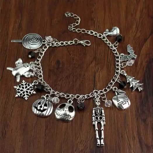 Pesadilla Antes de Navidad Jack Skellington Sally Pulsera Gótica