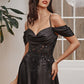 Cinderella Divine OC012 Long Satin Off the Shoulder Gown