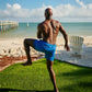 Ocean Blue Hybrid Short, Compression Lined Swim and Resort Trunk