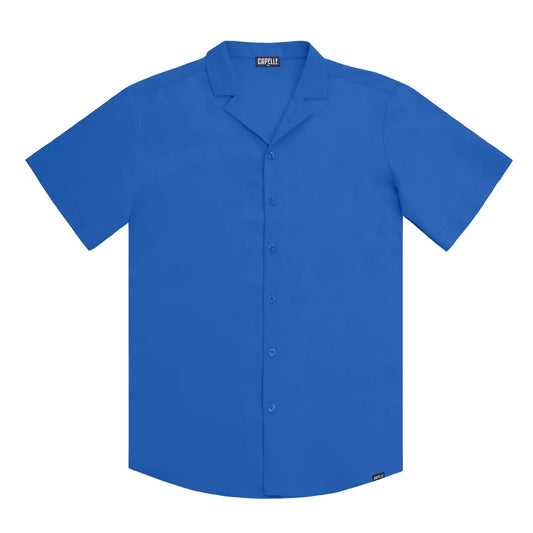 Ocean Blue Men's Button Down Resort Shirt, Modern Fit