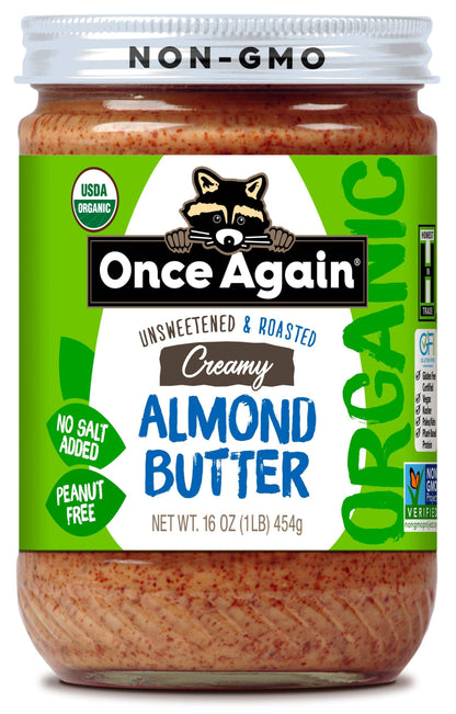 Almond Butter, Creamy, No Salt, Organic
