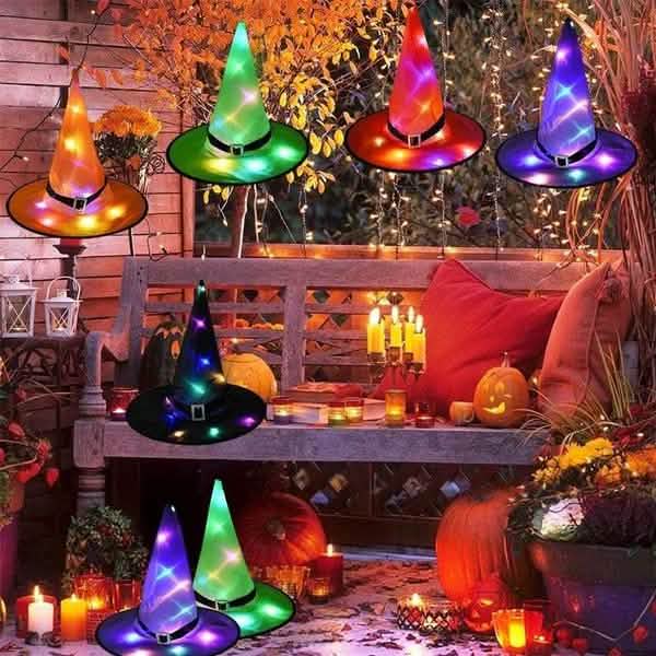 Sombreros Luminosos para Decoración Exterior de Halloween