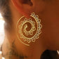 Oval Spiral Exaggerated Swirl Gear Heart Shape Earrings