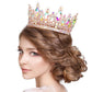 Oval Stone Accented Pageant Crown Tiara
