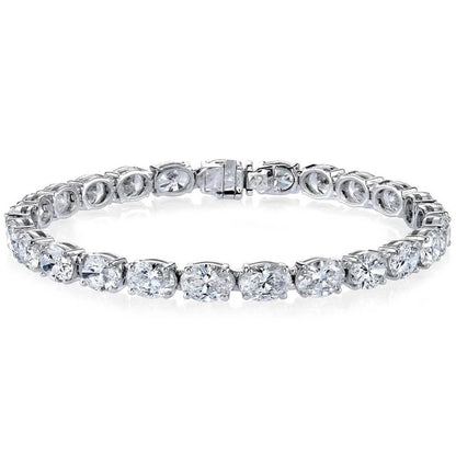 Pulseras ovaladas de tenis hechas con elementos de Swarovski