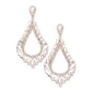 Oversized Cut Out Cluster Vine Accented Teardrop Earrings