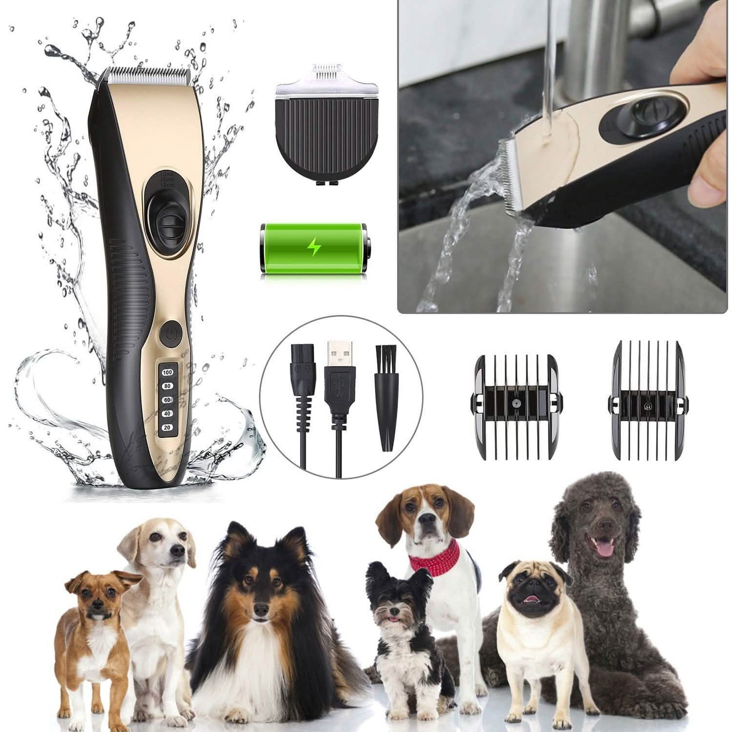 OWNPETS Kit de cortapelos para mascotas