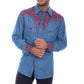 Scully Floral Tooled Embroidery - Men's Western Shirt