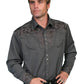 Scully Floral Tooled Embroidery - Men's Western Shirt