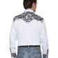 Scully Floral Tooled Embroidery - Men's Western Shirt (Pewter)